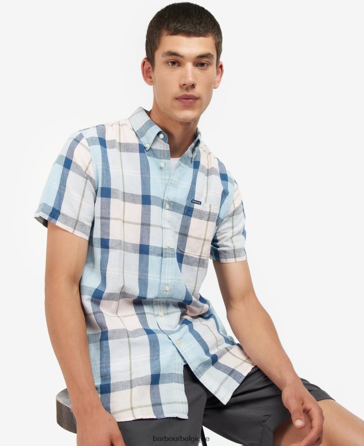 vêtements Barbour chemise sur mesure angus tartan sel rose Hommes T2L6ZP429