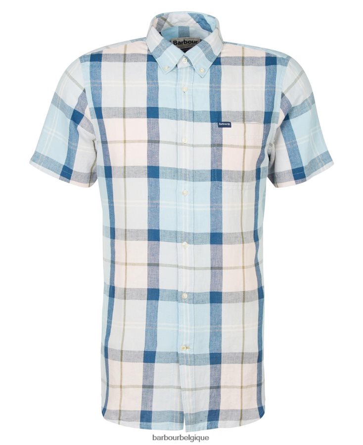 vêtements Barbour chemise sur mesure angus tartan sel rose Hommes T2L6ZP429