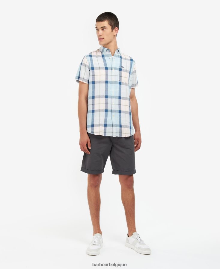 vêtements Barbour chemise sur mesure angus tartan sel rose Hommes T2L6ZP429