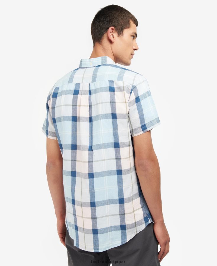 vêtements Barbour chemise sur mesure angus tartan sel rose Hommes T2L6ZP429