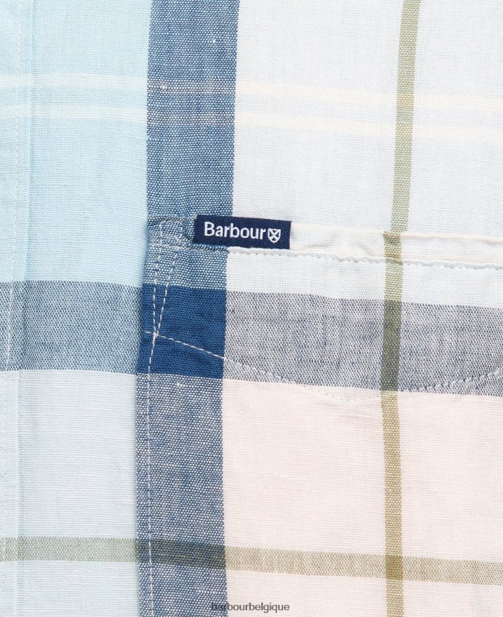 vêtements Barbour chemise sur mesure angus tartan sel rose Hommes T2L6ZP429