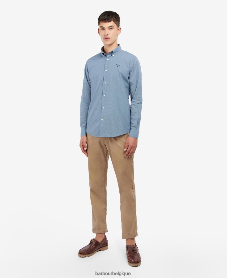 vêtements Barbour chemise sur mesure britland bleu d\'encre Hommes T2L6ZP497