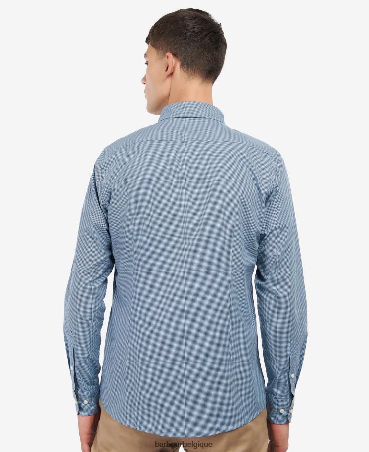 vêtements Barbour chemise sur mesure britland bleu d\'encre Hommes T2L6ZP497