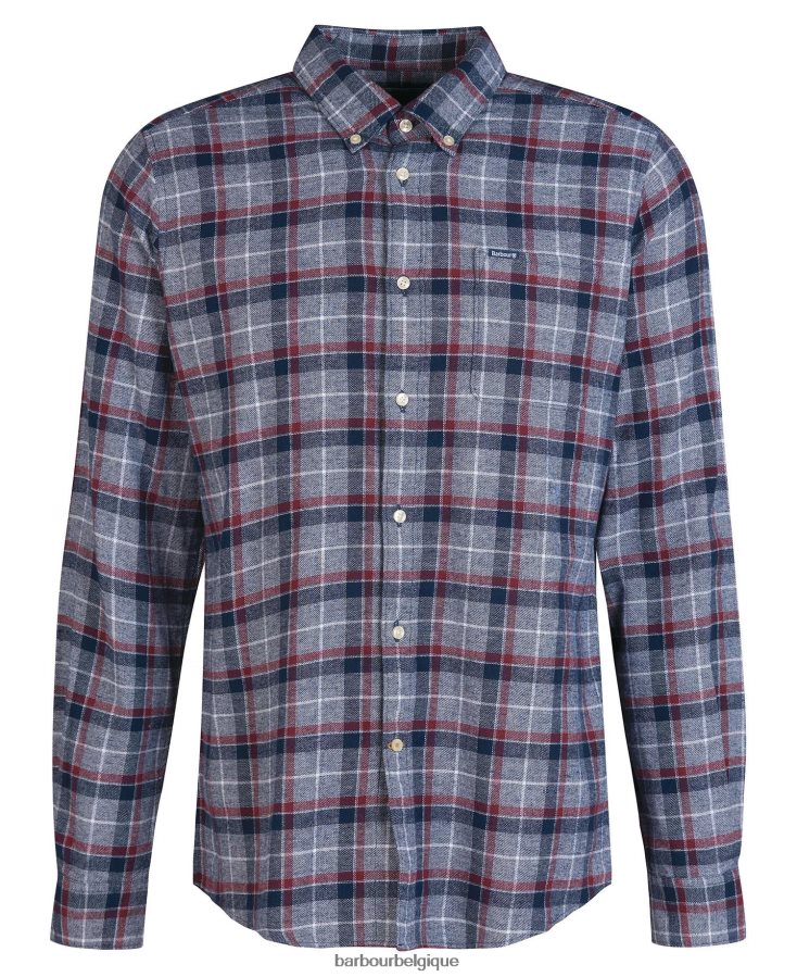 vêtements Barbour chemise sur mesure de sortilège marine Hommes T2L6ZP524