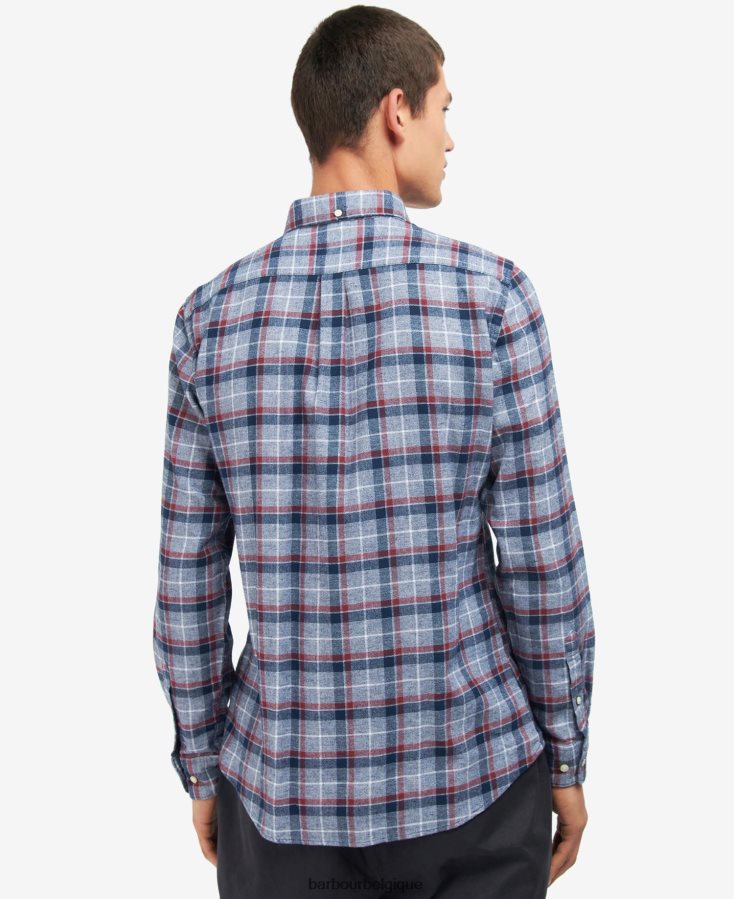 vêtements Barbour chemise sur mesure de sortilège marine Hommes T2L6ZP524