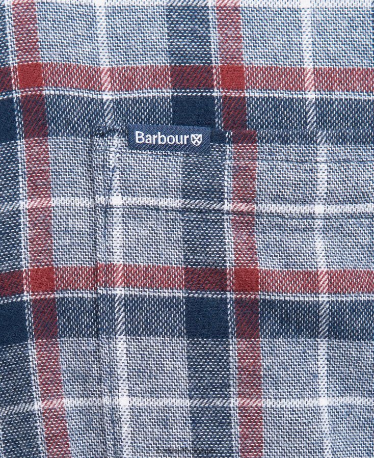 vêtements Barbour chemise sur mesure de sortilège marine Hommes T2L6ZP524