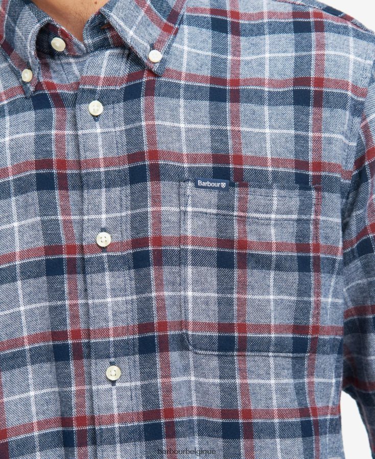 vêtements Barbour chemise sur mesure de sortilège marine Hommes T2L6ZP524