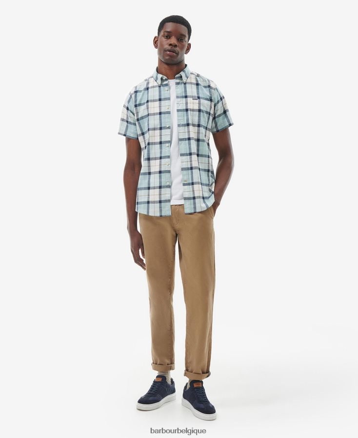 vêtements Barbour chemise sur mesure delton tartan bleu craie Hommes T2L6ZP371