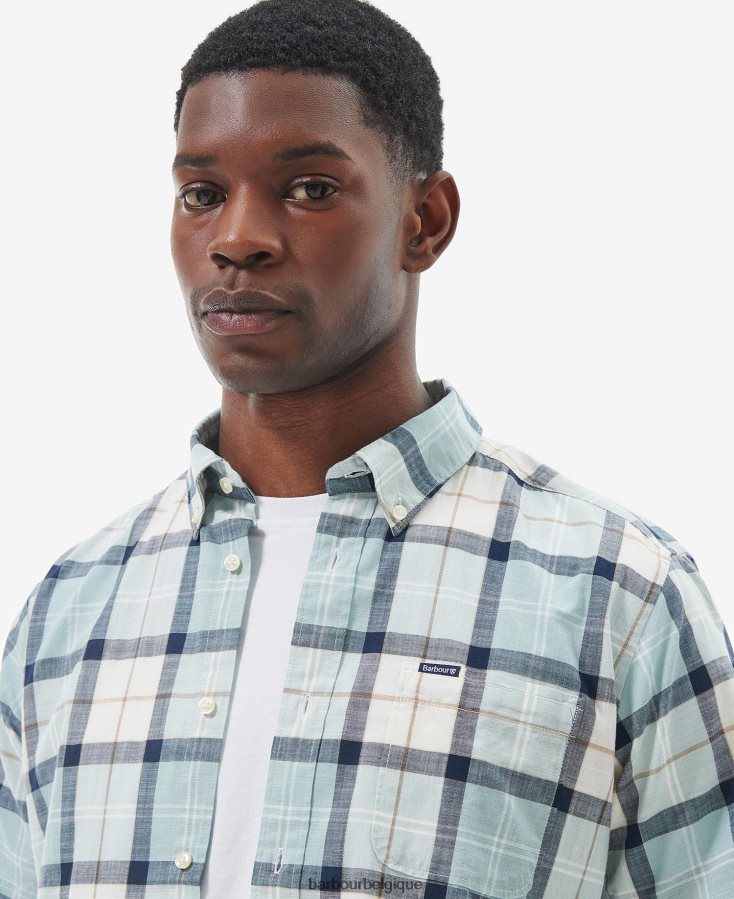 vêtements Barbour chemise sur mesure delton tartan bleu craie Hommes T2L6ZP371