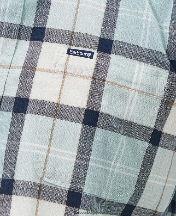 vêtements Barbour chemise sur mesure delton tartan bleu craie Hommes T2L6ZP371