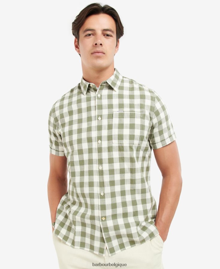 vêtements Barbour chemise sur mesure hilson olive Hommes T2L6ZP514
