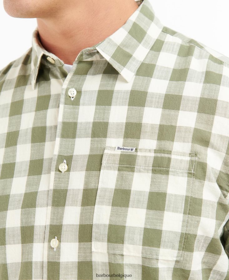 vêtements Barbour chemise sur mesure hilson olive Hommes T2L6ZP514