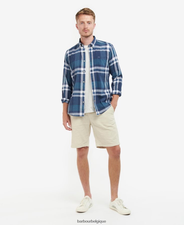 vêtements Barbour chemise sur mesure hudson marine classique Hommes T2L6ZP491