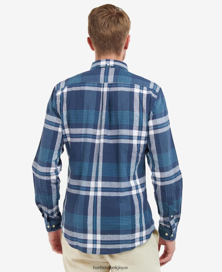 vêtements Barbour chemise sur mesure hudson marine classique Hommes T2L6ZP491