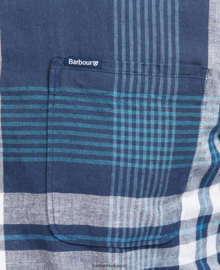 vêtements Barbour chemise sur mesure hudson marine classique Hommes T2L6ZP491