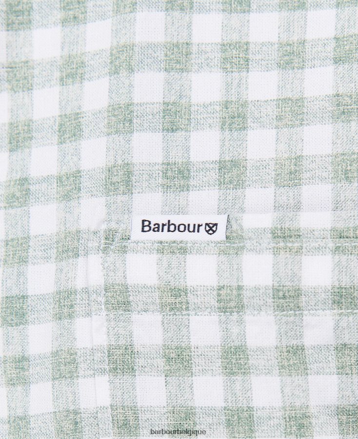 vêtements Barbour chemise sur mesure kane vert Hommes T2L6ZP328