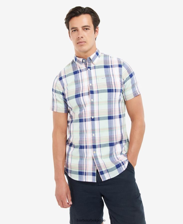 vêtements Barbour chemise sur mesure nickwell ciel Hommes T2L6ZP444