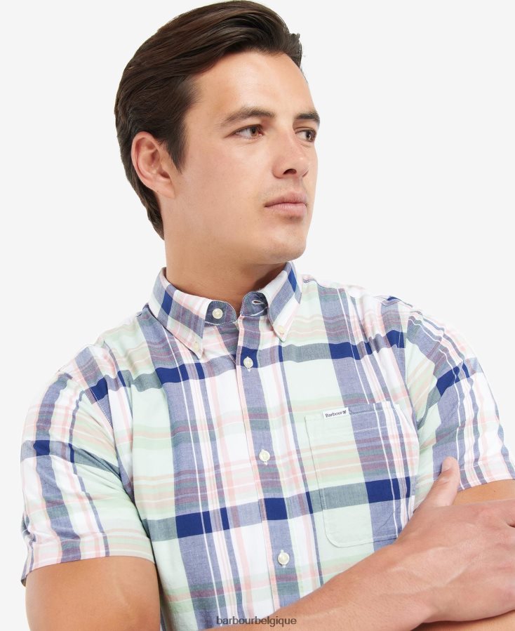 vêtements Barbour chemise sur mesure nickwell ciel Hommes T2L6ZP444