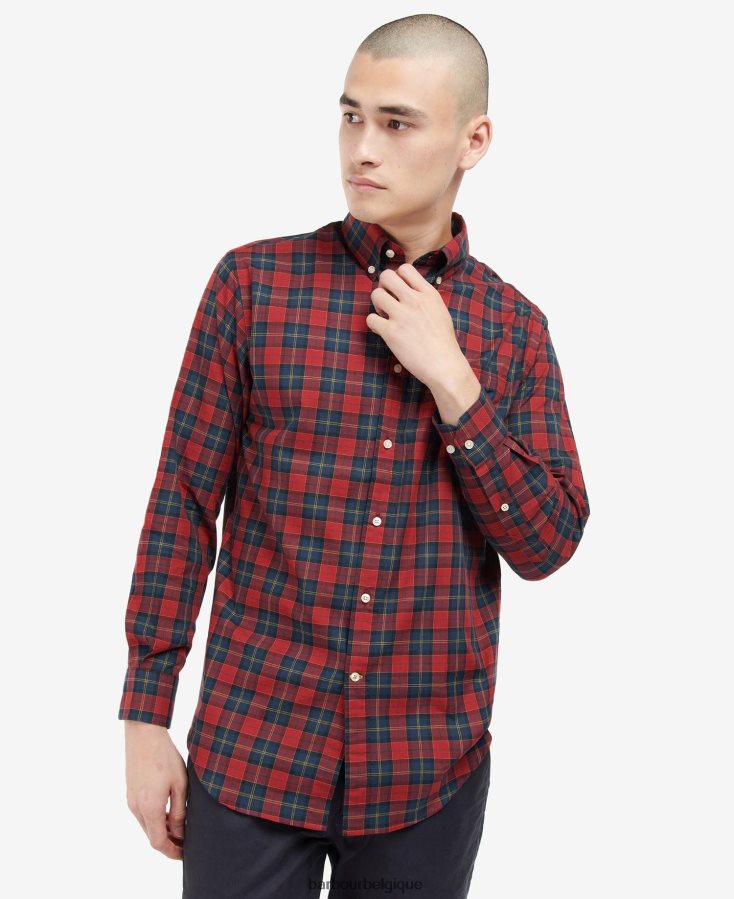 vêtements Barbour chemise tartan lunaire cramoisi Hommes T2L6ZP419