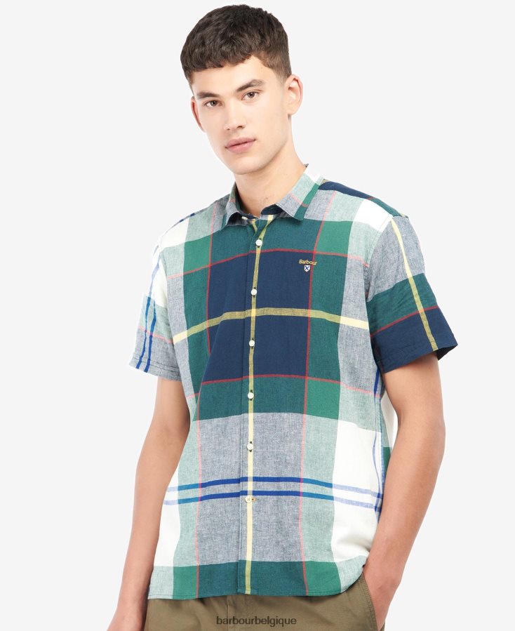 vêtements Barbour chemise tartan marvin lierre d'été Hommes T2L6ZP481