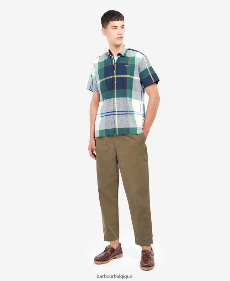vêtements Barbour chemise tartan marvin lierre d\'été Hommes T2L6ZP481