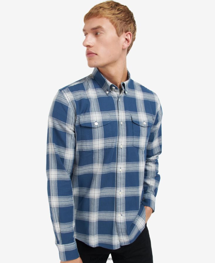 vêtements Barbour chemise turbo insigne bleu Hommes T2L6ZP403