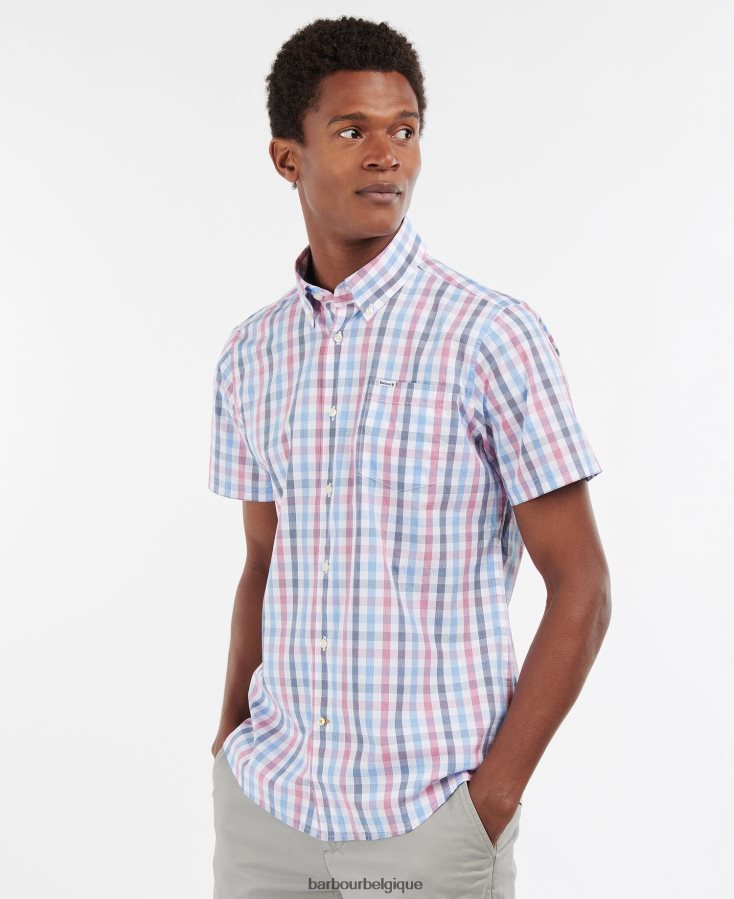 vêtements Barbour longstone à manches courtes bleu ciel Hommes T2L6ZP412