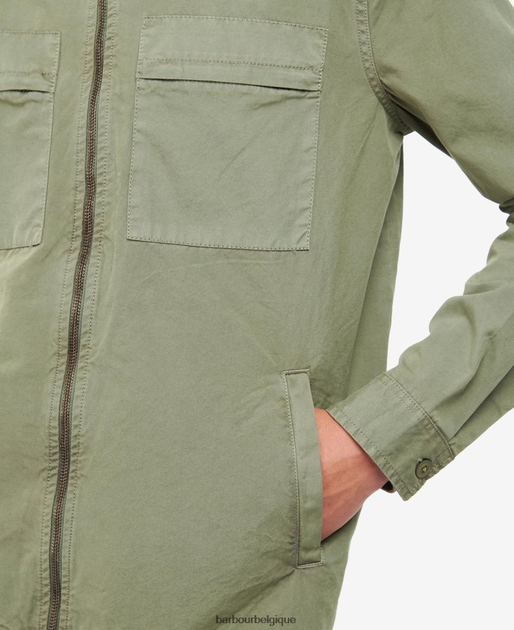 vêtements Barbour surchemise de péage vert agave Hommes T2L6ZP293