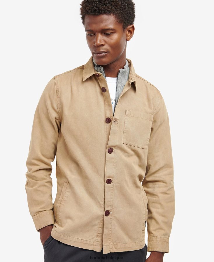 vêtements Barbour surchemise en coton lavé olive blanchie Hommes T2L6ZP296