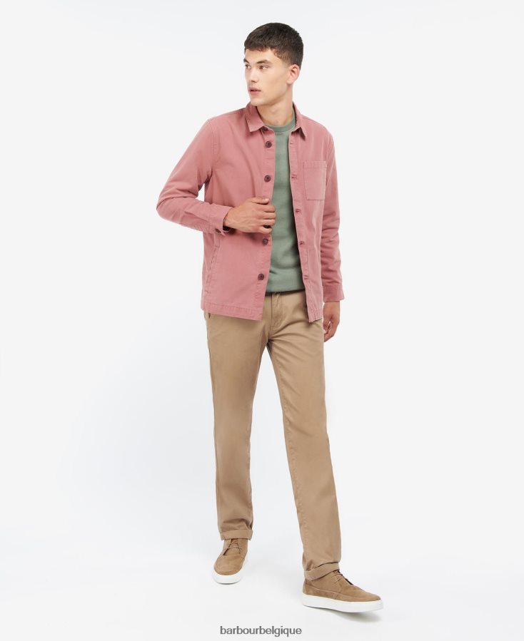 vêtements Barbour surchemise en coton lavé olive blanchie Hommes T2L6ZP300