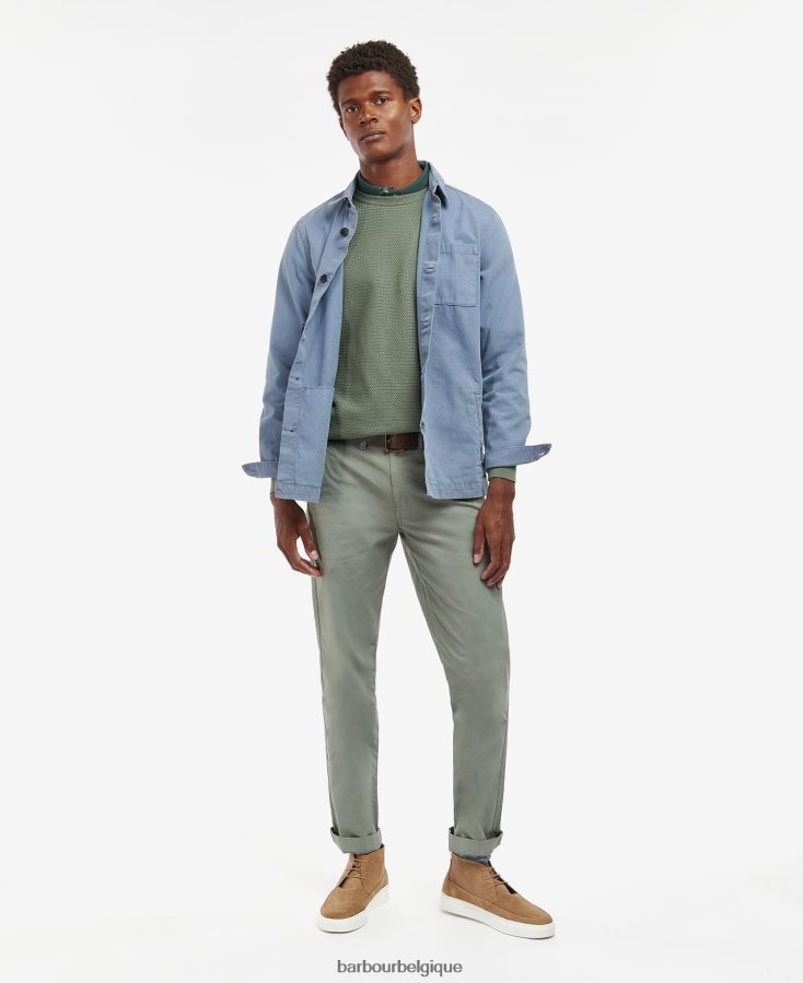 vêtements Barbour surchemise en coton lavé olive blanchie Hommes T2L6ZP523