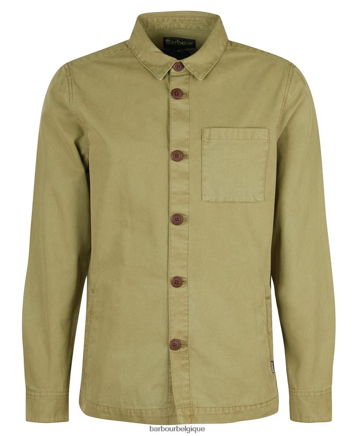 vêtements Barbour surchemise en coton lavé olive blanchie Hommes T2L6ZP528