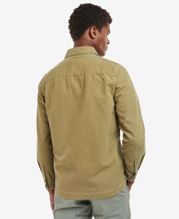 vêtements Barbour surchemise en coton lavé olive blanchie Hommes T2L6ZP528