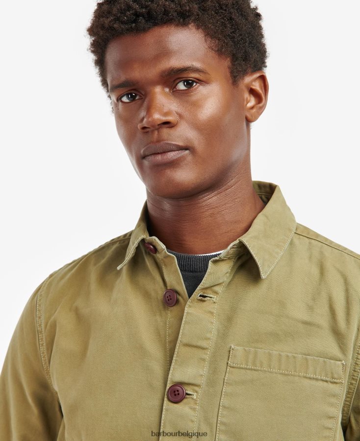 vêtements Barbour surchemise en coton lavé olive blanchie Hommes T2L6ZP528