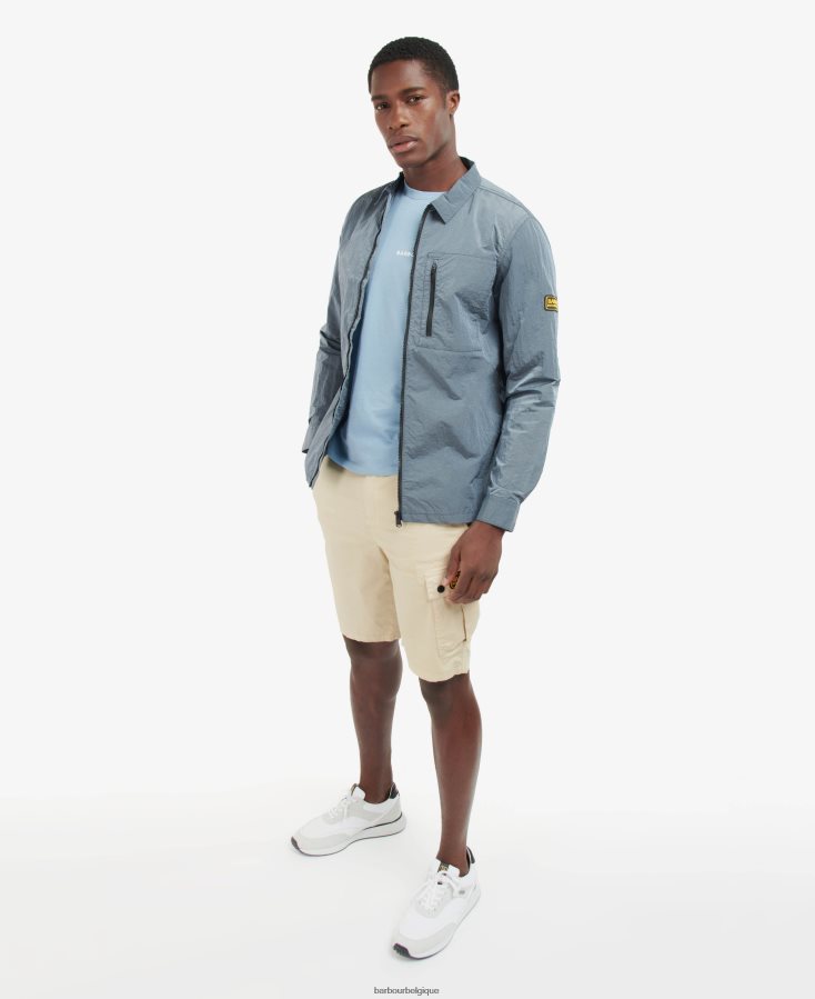 vêtements Barbour surchemise en nylon dylan poudre bleue Hommes T2L6ZP311