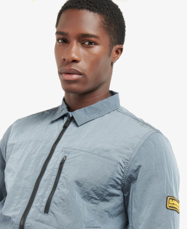vêtements Barbour surchemise en nylon dylan poudre bleue Hommes T2L6ZP311