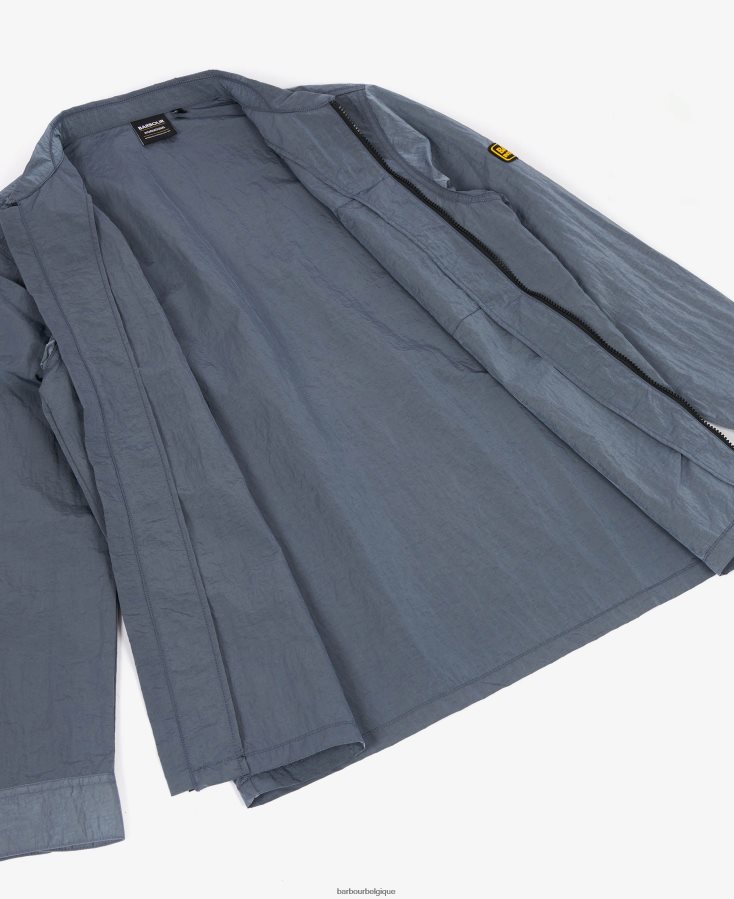 vêtements Barbour surchemise en nylon dylan poudre bleue Hommes T2L6ZP311