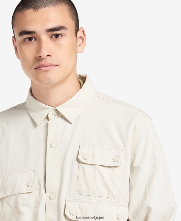 vêtements Barbour surchemise léopard Pierre blanche Hommes T2L6ZP468