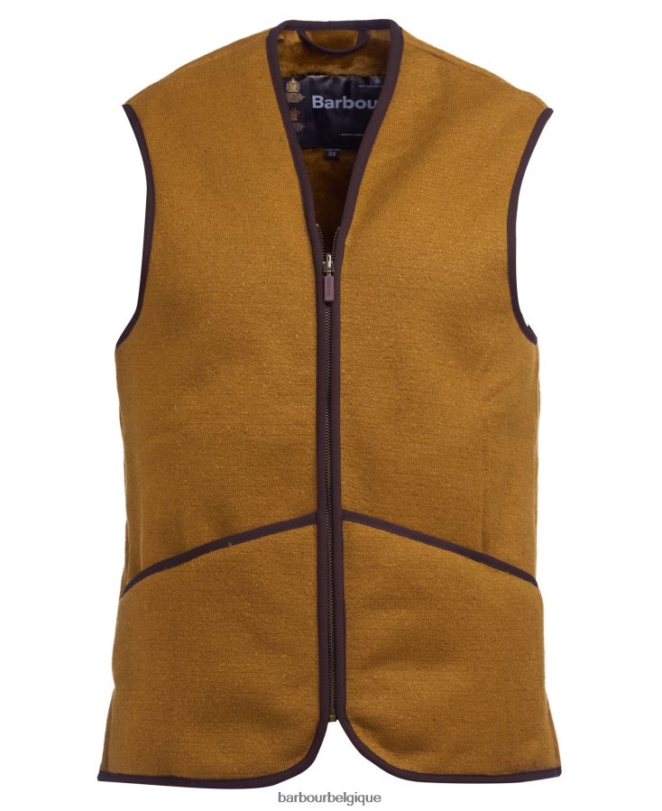 vêtements Barbour gilet chaud en velours/doublure zippée brun Hommes T2L6ZP2322
