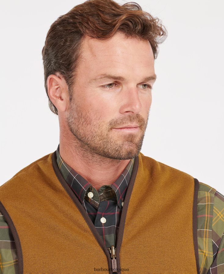 vêtements Barbour gilet chaud en velours/doublure zippée brun Hommes T2L6ZP2322
