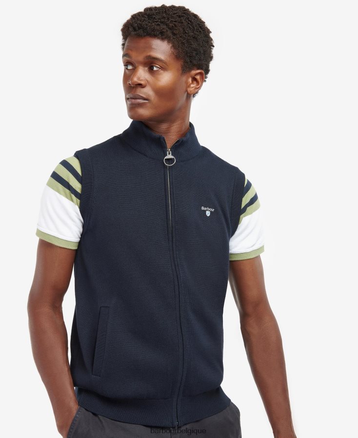 vêtements Barbour gilet en maille dawdon marine classique Hommes T2L6ZP282