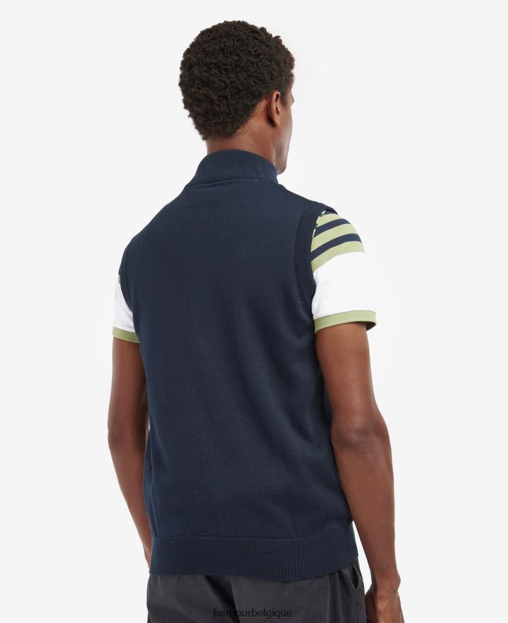 vêtements Barbour gilet en maille dawdon marine classique Hommes T2L6ZP282