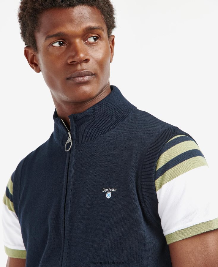 vêtements Barbour gilet en maille dawdon marine classique Hommes T2L6ZP282