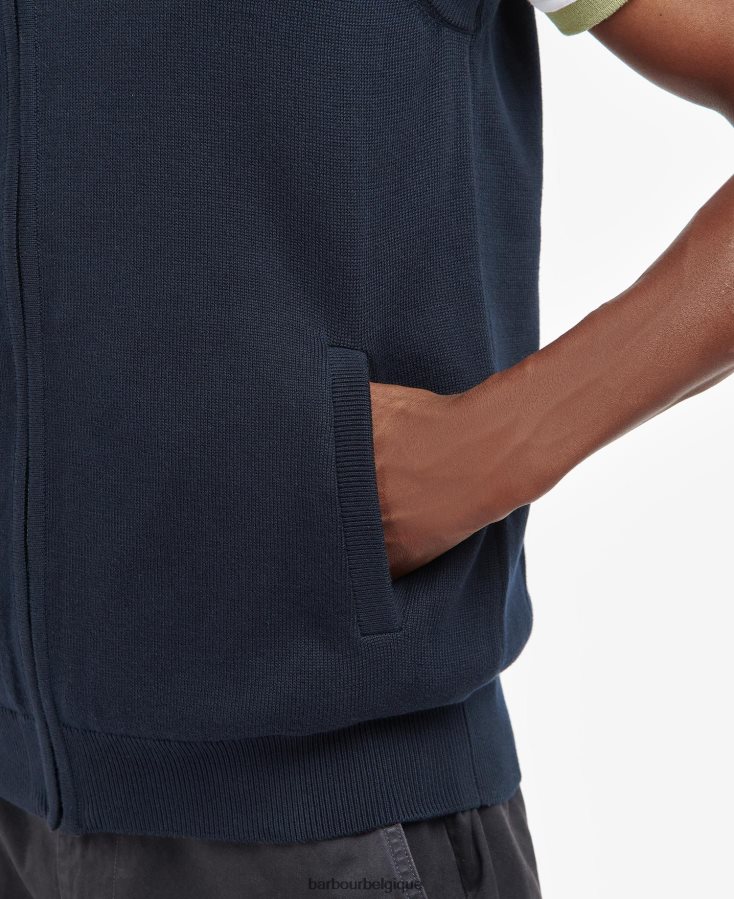 vêtements Barbour gilet en maille dawdon marine classique Hommes T2L6ZP282