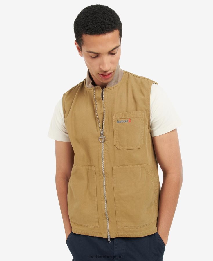 vêtements Barbour gilet en étain marron militaire Hommes T2L6ZP236