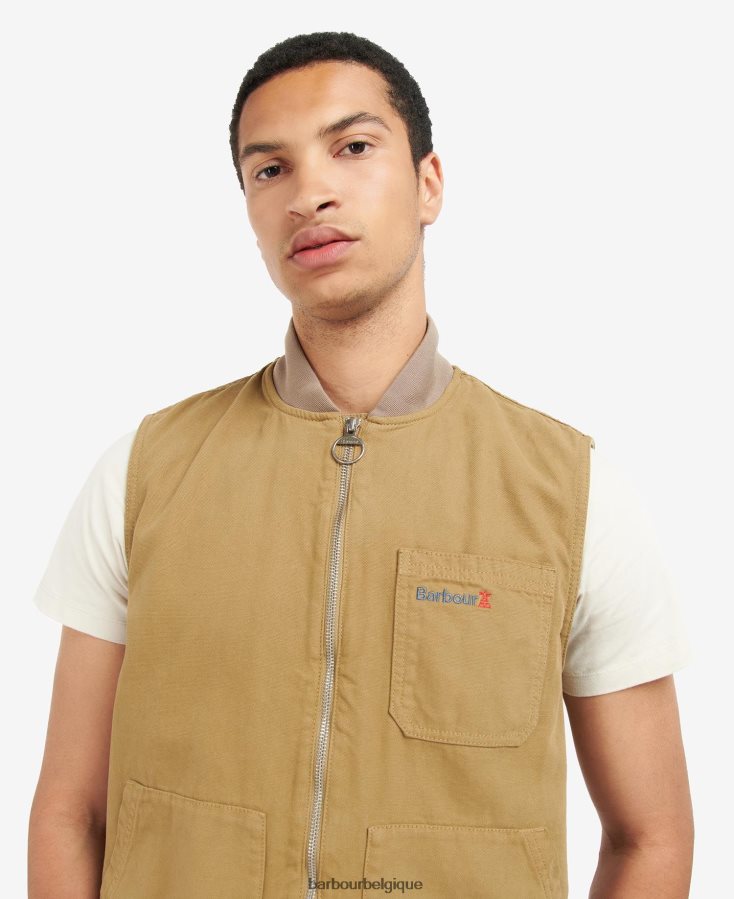 vêtements Barbour gilet en étain marron militaire Hommes T2L6ZP236