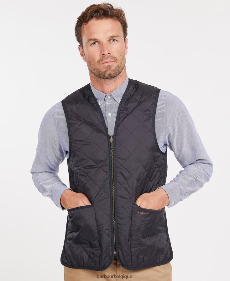 vêtements Barbour gilet matelassé/doublure zippée noir/moderne Hommes T2L6ZP2323