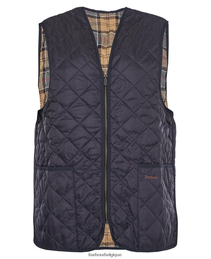vêtements Barbour gilet matelassé/doublure zippée noir/moderne Hommes T2L6ZP2323