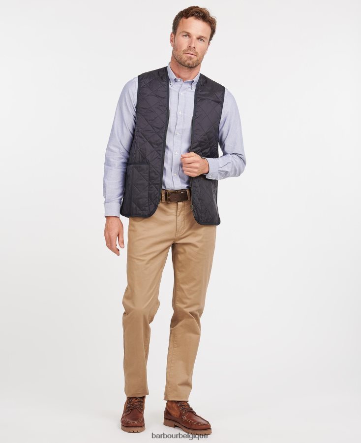 vêtements Barbour gilet matelassé/doublure zippée noir/moderne Hommes T2L6ZP2323