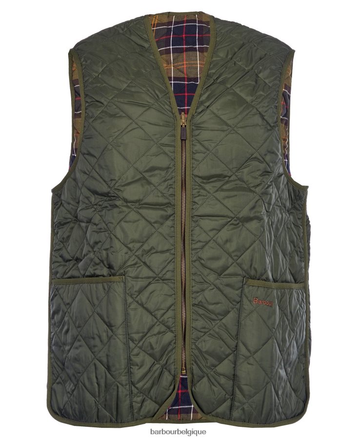 vêtements Barbour gilet matelassé/doublure zippée olive/antique Hommes T2L6ZP2318